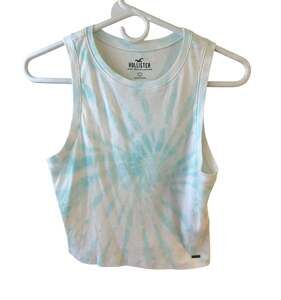 Hollister L Tie Dye‎ Ribbed Cropped Tank 60's Retro Throwback Hippie Boho
